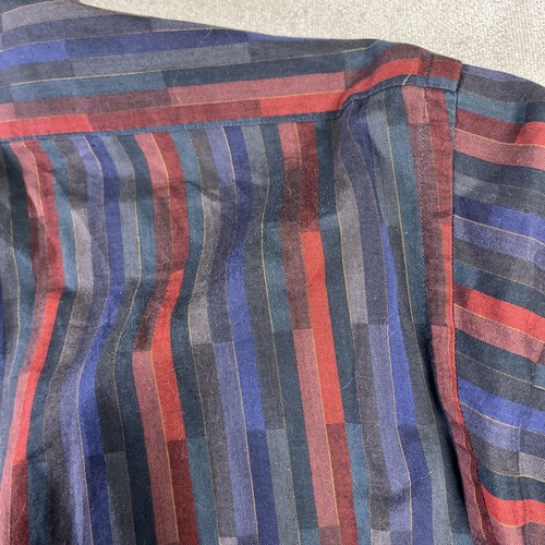 Camisa De Colección Años 70 Neiman Marcus Hombres L Color Geométrico Diseño de Puntada Única Botón - Imagen 10 de 12