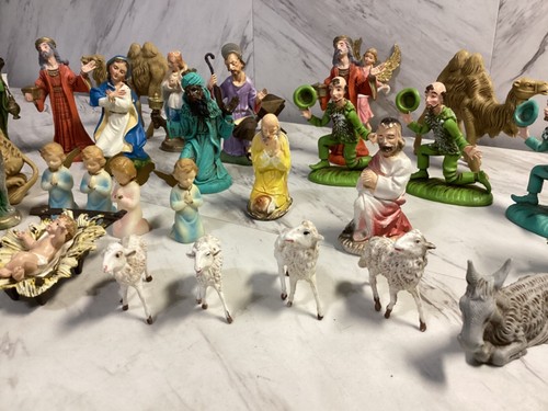 Huge Vintage Christmas Nativity Scene Set Made In Italy & Other Misc Sets 34Pc - Picture 3 of 9
