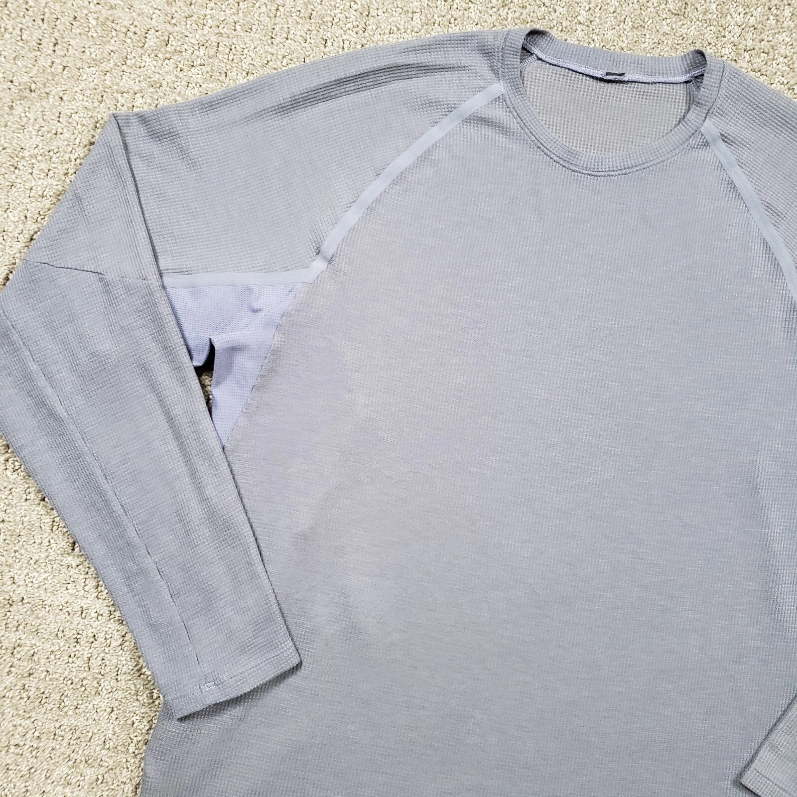 Lululemon Shirt Mens Large Ventilated Hiking Long Sleeve Shirt Peri Purple