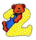 teddy bear number fabric applique iron on #2 yellow not embroidered 2 inch new