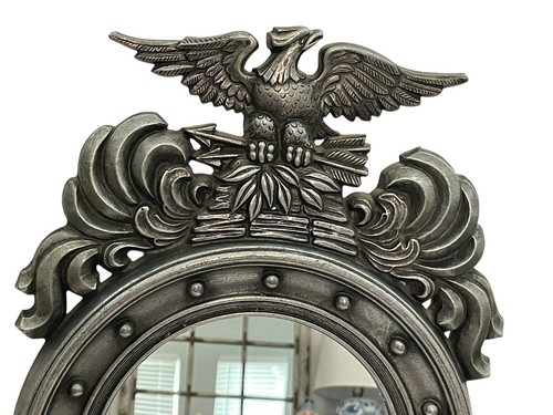 VTG Sexton American Eagle Federal Wall Mirror Metal Silver 1970s 18.5" x 11.25" - 第 3/10 張圖片