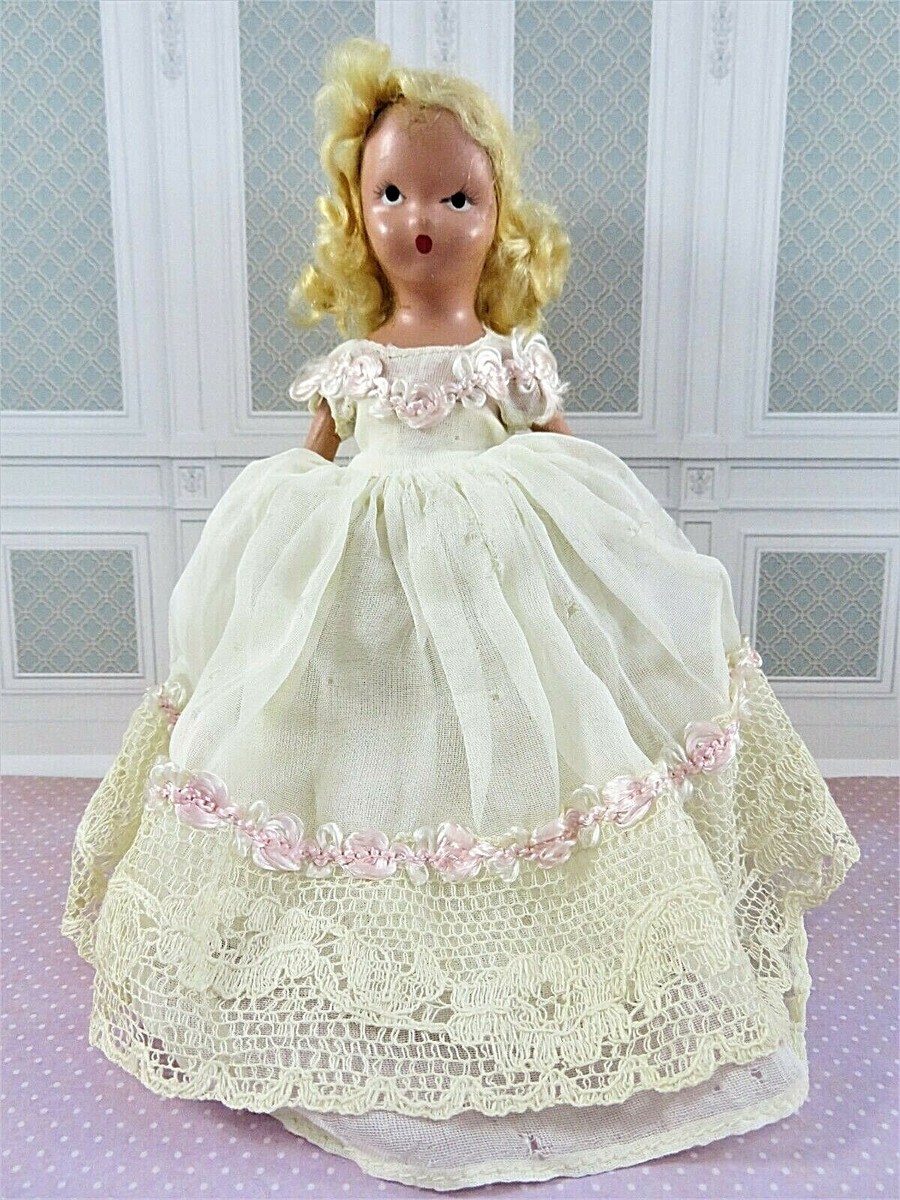 Vintage Nancy Ann Storybook Doll Bisque Ivory Dress Frozen