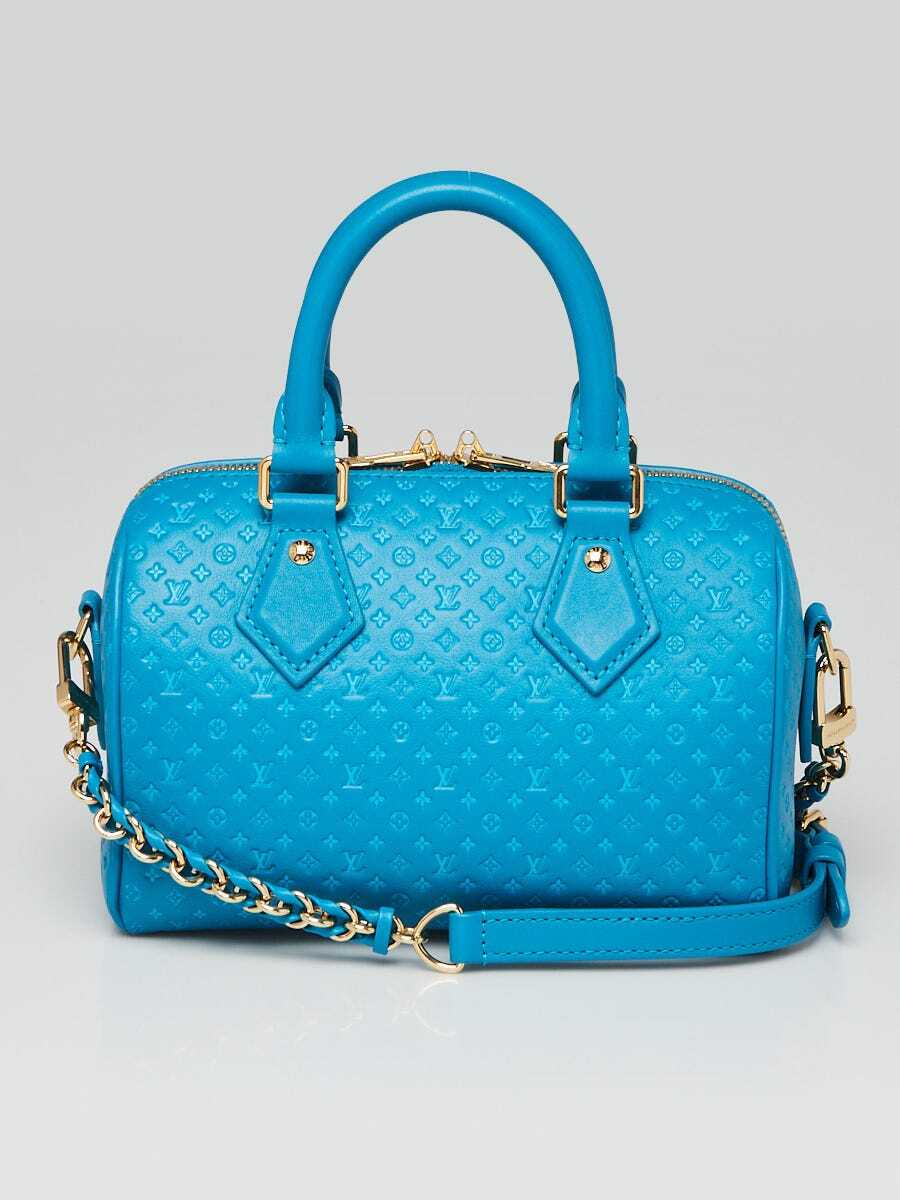 Louis Vuitton Blue NanoGram Monogram Embossed Leather Speedy