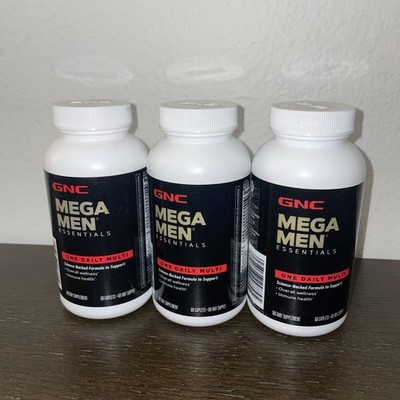 3 Pack GNC Mega Men Essentials One Daily Multi Vitamin Muscle 60 Ct Ea Exp 02/27