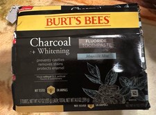 Burts Bees Toothpaste Charcoal Whitening 4.7oz - 3 PACK Mountain Mint 375
