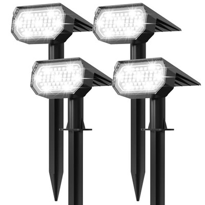 Solar Spotlights Outdoor, 56 LEDs Brightness Adjustable 6500K LED 4 Cool White