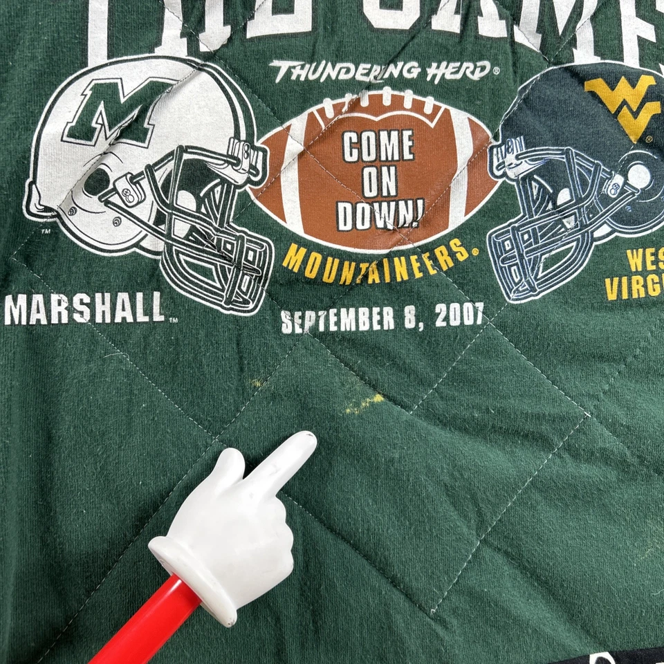 Marshall University Football West Virginia T Shirt Blanket Quilted Unfinished - Image 4 of 4
