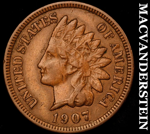 1907 Indian Head Cent - Scarce  Extra Fine  Better Date  No Reserve  #i1707