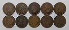 Indian Pennies 10 Different Date VG and VF