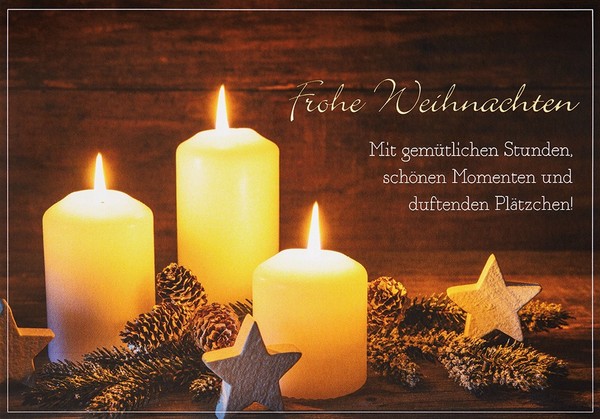 Weihnachten Unverpackte GlüCkwunschkarte Mit Umschlag Kerzen Spruch Frohe Weihna-image