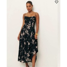 Reformation Jaelyn Floral Midi Dress - Black 6