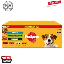Pedigree Adult Dog Wet Food Pouch Mixed Selection in Gravy, 40x100g 4.10 per kilo