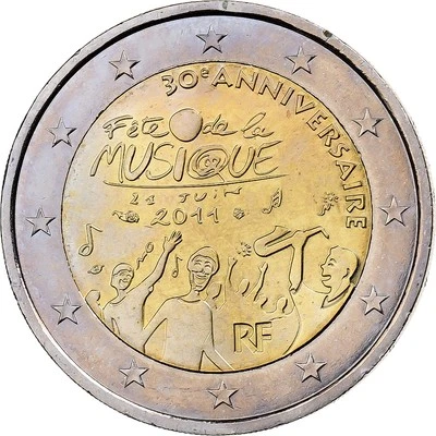 France, 2 Euro, Fête de la Musique, 2011, MDP, Bimétallique, SPL - Photo 1/2