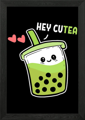 Hey CuTea Bubble Tea Liebhaber gerahmtes Wandbild Poster Leinwanddruck Bild