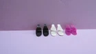 Vintage Barbie Shoes-Superstar Era OT Mules 3 prs-Fuchsia, Black, & White