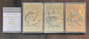 1999 Burger King Pokemon 23K Gold Plated Jigglypuff Togepi Poliwrath Lot COA