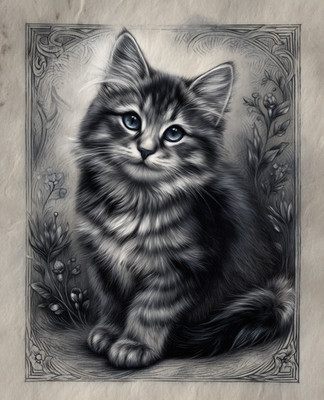8x10 Cat With Blue Eyes Art Print Wall Decor - 316075172