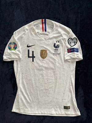 MAILLOT FRANCE PORTÉ VARANE COUPE DU MONDE 2018 WORLD CUP NIKE MATCH WORN SHIRT - Photo 1/4