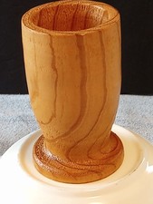 Hand-carved Wood Vase 5.25 x 3 Made In MO USA Signed 2015 Art Deco