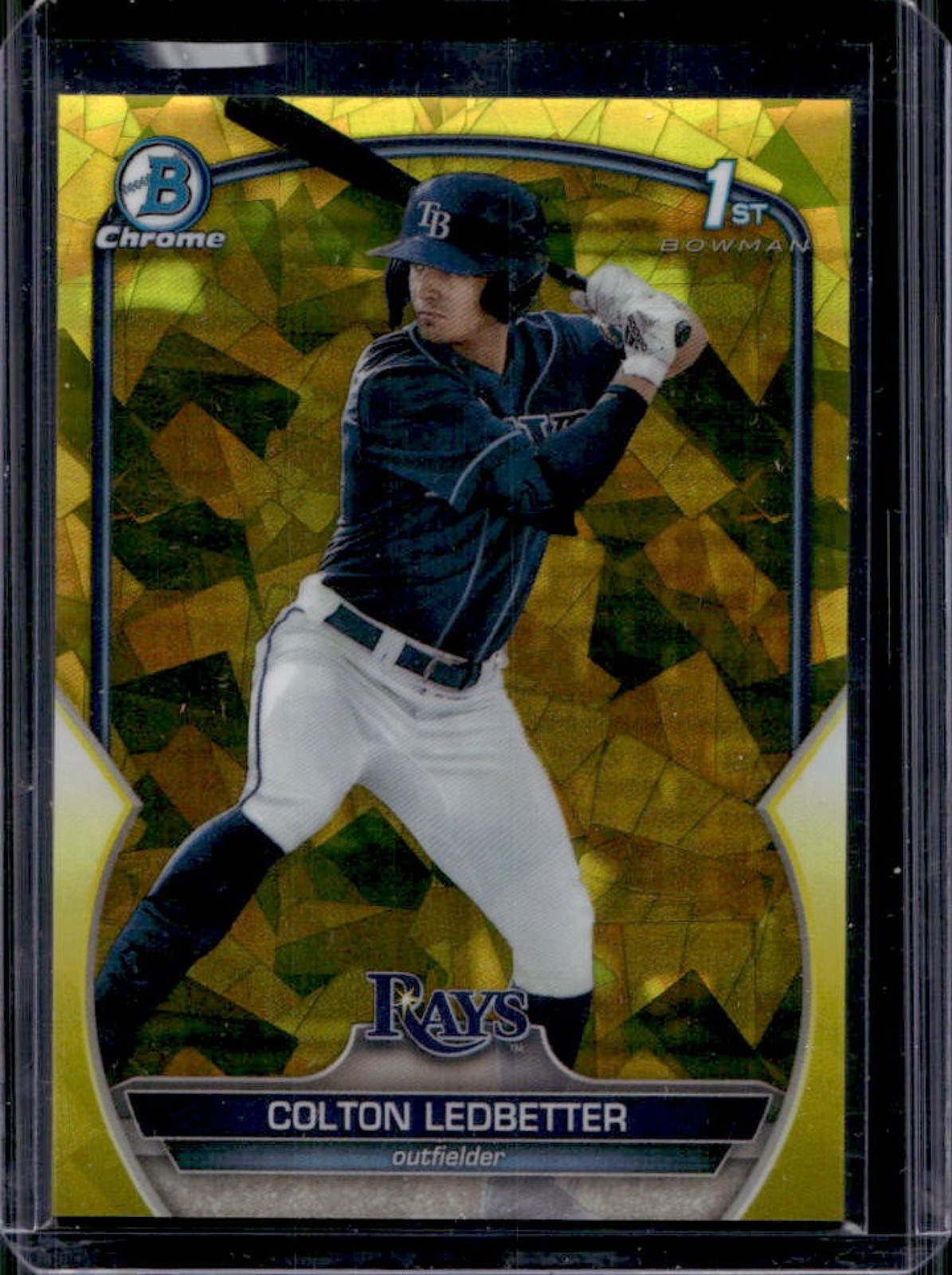 2023 Bowman Draft Sapphire Colton Ledbetter Chrome Yellow Refractor 1st #/75