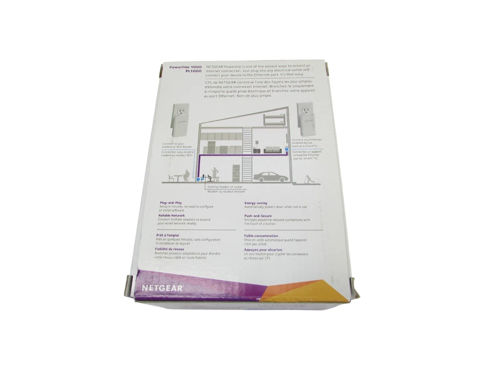New / Open Box NETGEAR PL1000 Powerline 1000 Wi-Fi Network Extender 2 Pack - Image 3 of 3