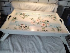 Vintage Wood Folding Lap Bed Tray serving  Tr...