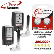 2 For 2018 2019 2020 2021 Acura ILX TLX Keyless Entry Remote Car Key Fob 4B