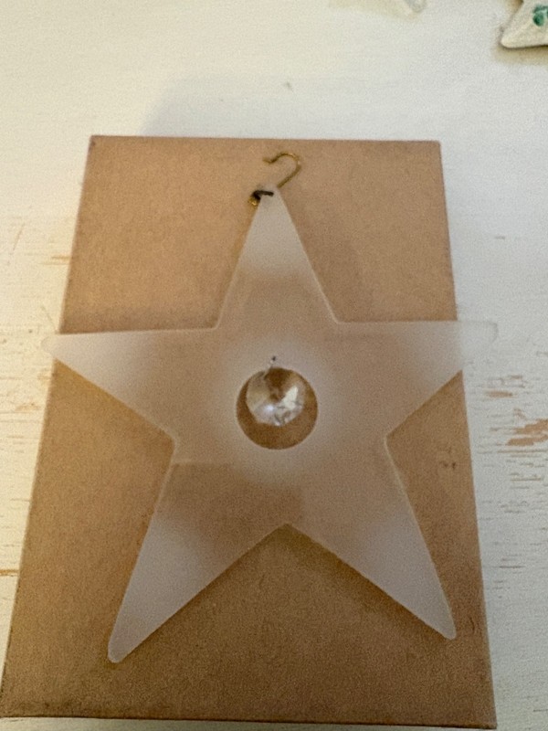 Frosted Star Ornament with Faceted Crystal Center — Elegant