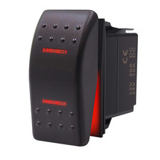 Momentary On /Off/ On Waterproof Rocker Switch Toggle - Red LED Light - 12V 20