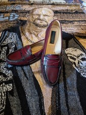 Vintage GH Bass Weejuns Penny Loafers Mens 8.5 D Burgundy Oxblood Leather