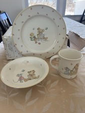 Mikasa Teddy Ceramic Dinner Set Plate Bowl Mug White Multicolor Bear Mouse