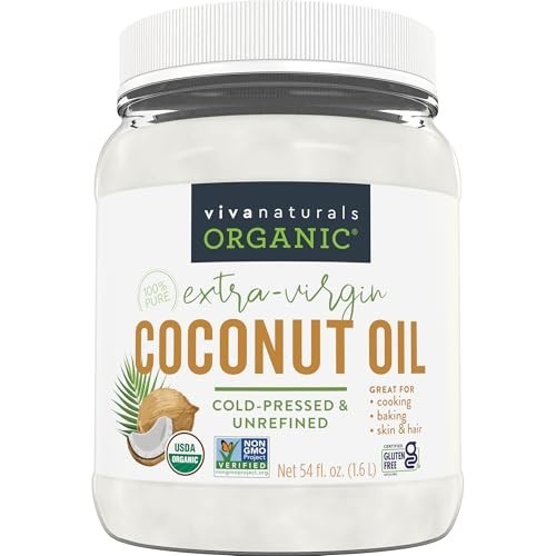 Organic Coconut Oil, 54 Fl Oz &ndash; Unrefined, Cold-Pressed Ex