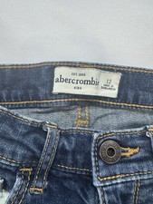 Abercrombie Girls Bermuda Denim Shorts Size 12 Blue Rolled Hem Medium Wash
