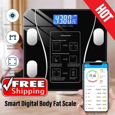 Battery Smart LCD Display Bluetooth Weight Body Fat Scale BMI Bathroom Scale USA