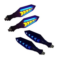4 PCS Motorcycle Turn Indicator Lights, Arrow Shape Daytime Running LED, Cool