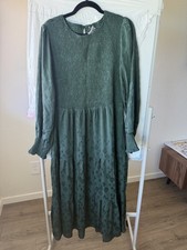Pretty Garden Green Emeral Floral Maxi Dress Size XL