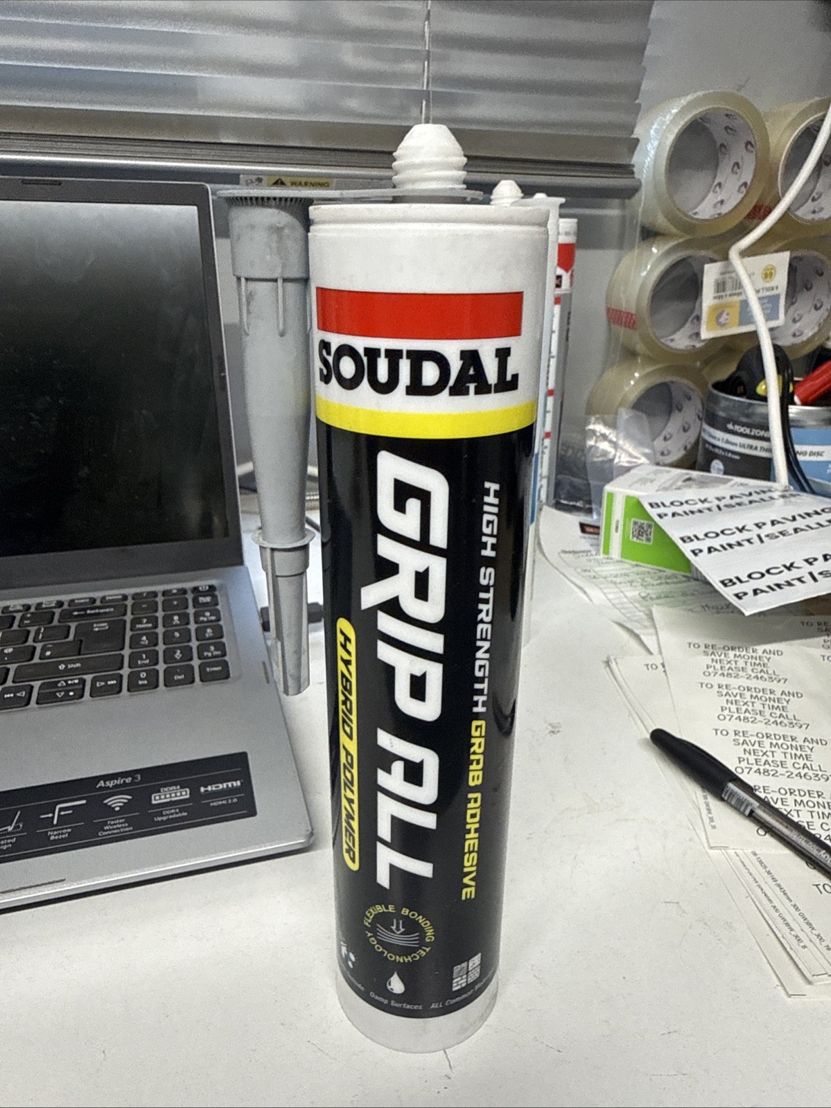 Soudal Grip ALL Adhesive No Nails Grab Hybrid Polymer Flexible Bonding X 12