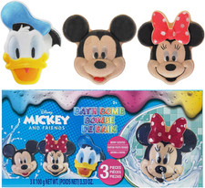 Mickey Minnie Donald Duck Kids Bath Bombs, Rainbow Colors, Berry Scent, Fun Fizz