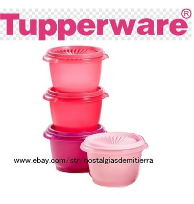 Tupperware set de 4 tazones Servalier de 600 ml. en diferentes tonos rosa nuevos