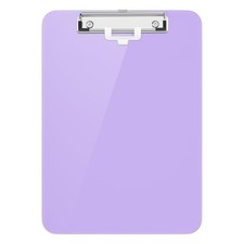 Purple Plastic Work Clipboard 8.5x11 A4 Letter Size Pen Holder Low Profile Clip