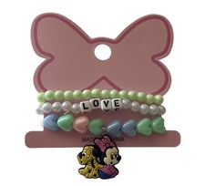 Toddler Disney Parks Minnie Mouse  Pluto "LOVE  Bracelet Set Kids Accessories