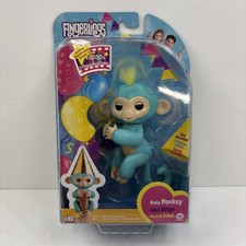 Fingerlings Blue Baby Monkey Fiesta Hat Included Reacts To Touch Sound Motion