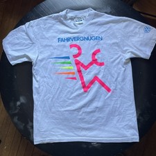 Vintage Volkswagen VW Fahrvergnügen T Shirt 1990s Single Stitch White Sz L