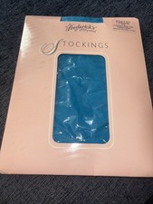 Fredericks Of Hollywood Turquoise Nylon Lace Top Thigh High Stockings - P/S New