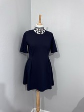 Whistles Navy Blue Formal Business Aline Fit Flare Chic Kate Mini Dress Uk 14