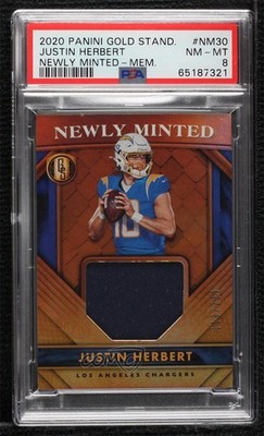 2020 Gold Standard Newly Minted Memorabilia Justin Herbert PSA 8 Rookie RC 1q7