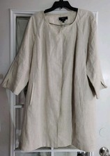 Talbots Womans Beige 2X Irish Linen Single Sn...