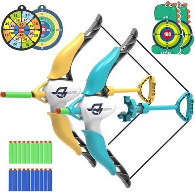 COSOOS 2 Pack Kids Bow and Arrow Sets, Girl Boy Toys Kids Archery Set with 20 Su
