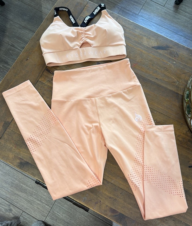 Ryderwear Legging And Sports Bra Set Size S Pants Top Legging Apricot Orange