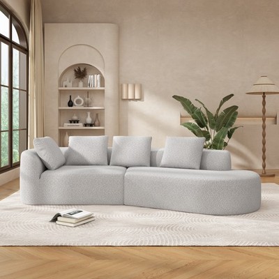 116'' Modern Curved Sectional Sofa with High-Density Fully Compressed Sponge